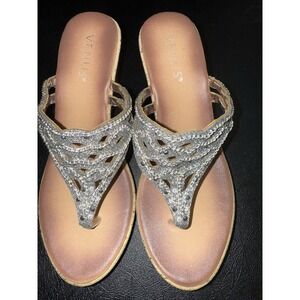 Venus Silver Embellished Wedges